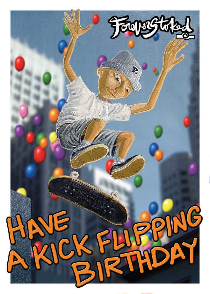 Kick Flipping Birthday - CARD